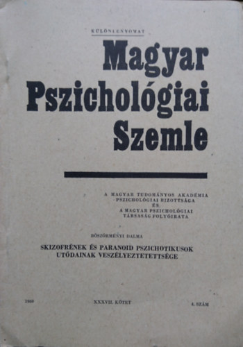 Magyar Pszicholgiai Szemle 1980. XXXVII. ktet, 4. szm - Klnlenyomat