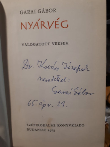 Garai Gábor - Nyárvég - dedikált