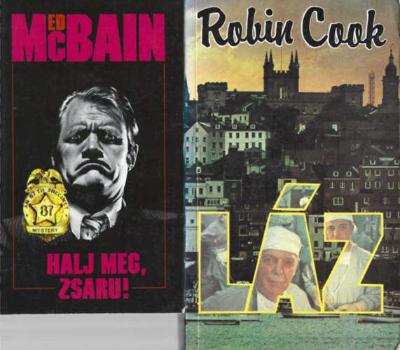 2 db knyv, Ed McBain: Halj meg, zsaru!, Robin Cook: Lz