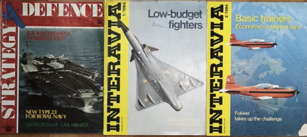 3db hadseregi fegyverekkel, felszerel�ssel kapcsolatos angol nyelv� �js�g - Strategy&Defence-1986-U.S. Involvement in Middle East, Interavia-1984/1, 2