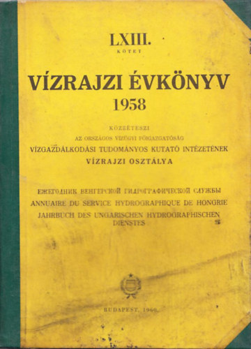 Vízrajzi Évkönyv 1958
