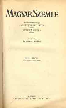 Eckhardt S�ndor  (szerk.) - Magyar Szemle XLIII. k�tet 1942 j�lius-december