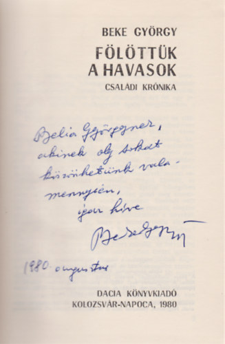 Beke Gy�rgy - F�l�tt�k a havasok (Dedik�lt)