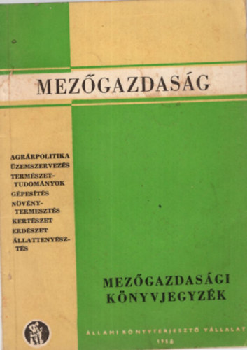 Mez�gazdas�gi k�nyvjegyz�k 1958
