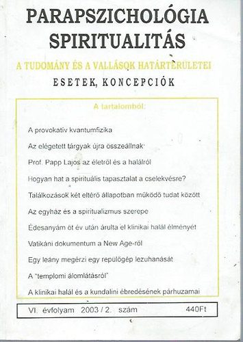 2db Parapszicholgia-Spiritualits 2003/2.+ 2003./3.