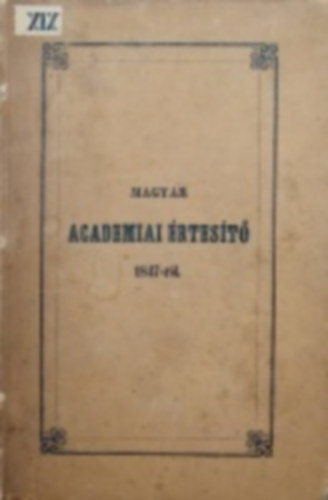 Toldy Ferencz - Magyar Academiai �rtes�t� 1847-r�l