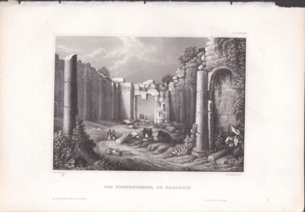 Der Sonnentempel zu Baalbeck (A Naptemplom Baalbekben, Libanon, zsia) (16x23,5 cm mret eredeti aclmetszet, 1856-bl)