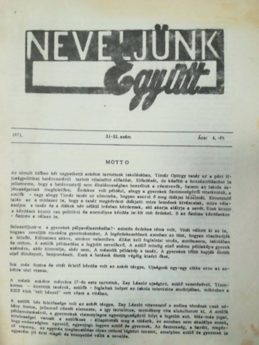 Neveljnk egytt 1971. 31-32. szm