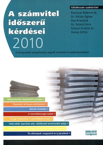 Sisa Krisztina; Parczai Ptern dr.; Siklsi gnes - A szmvitel idszer krdsei 2010 - Vllalkozsi szakterlet