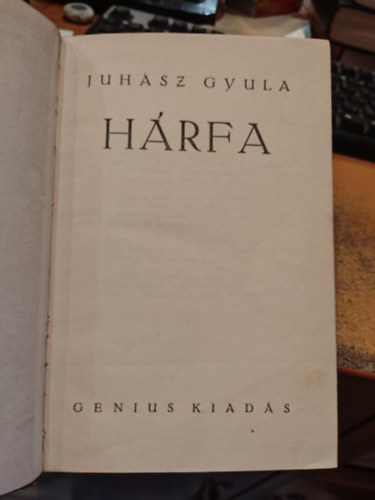 Juhsz Gyula - Hrfa (I. kiads)