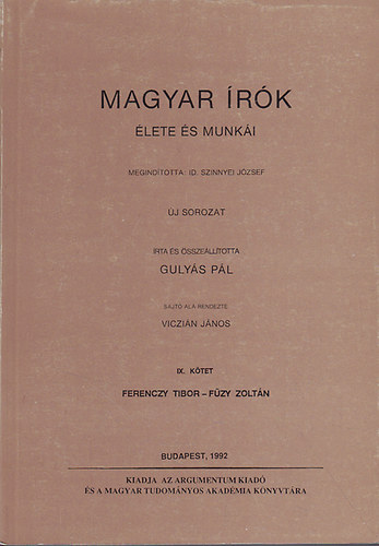 Guly�s P�l - Magyar �r�k �lete �s munk�i IX.