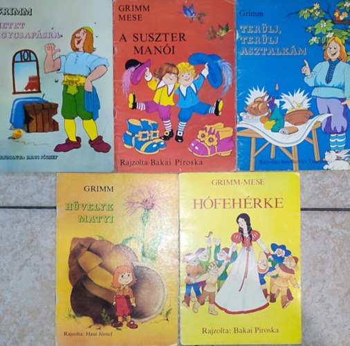 Brder Grimm Brothers Grimm - 5db Grimm-mese fzet - Hfehrke; Hvelyk Matyi; Terlj, terlj asztalkm; A suszter mani; Hetet egycsapsra
