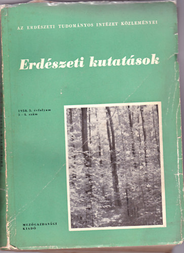 Partos Gyula (főszerk.) - Erdészeti kutatások 1958. 3-4. szám