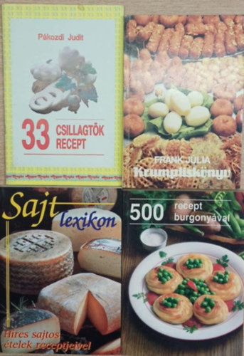 Pkozdi Judit, Frank Jlia, Bobrov L.-Tyerehina L. - 4 db szakcsknyv (csillagtk, burgonya, sajt): 33 csillagtk recept - Krumplisknyv - Sajt lexikon (hres sajtos telek receptjeivel) - 500 recept burgonyval