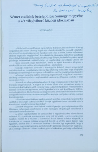 Szita L�szl� - N�met csal�dok betelep�l�se Somogy megy�be a k�t vil�gh�bor� k�z�tti id�szakban - Lev�lt�ri �vk�nyv 26.