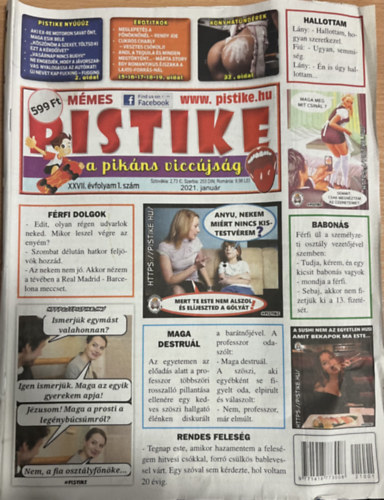 ismeretlen - Pistike a pikáns viccújság XXVII. évfolyam 1. szám - 2021. január