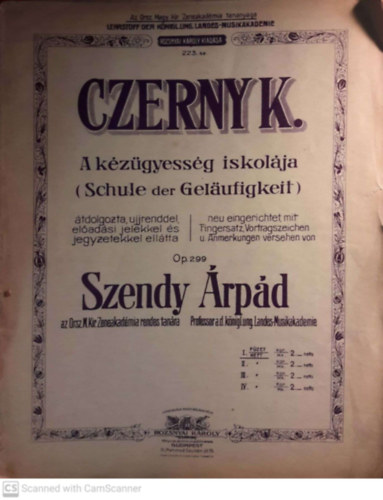 Czerny-Szendy - A kzgyessg iskolja I. fzet