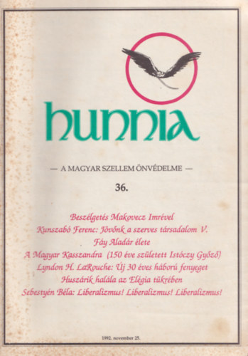 Kunszab Ferenc  (fszerk.) - Hunnia - A magyar szellem nvdelme 36.