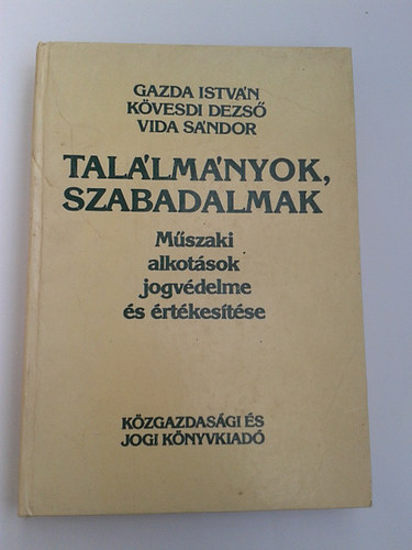 Gazda-K�vesdi-Vida - Tal�lm�nyok, szabadalmak