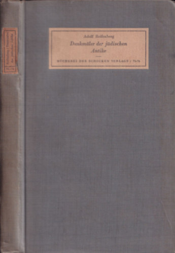 Adolf Reifenberg - Denkmaler der jdischen Antike