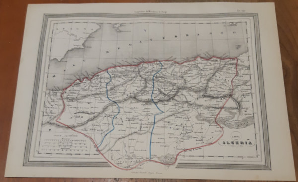 J.G. BARBIE DU BOCAGE A. VUILLEMIN J.B. CHARLE V. LEVASSEUR T. DUVOTENAY H. DUFOUR - Algeria /térkép/
