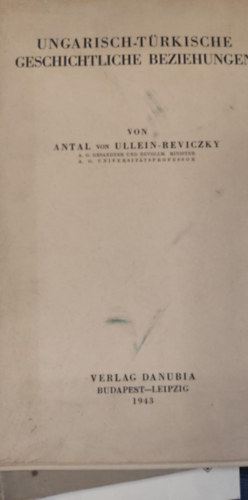 ungarisch-t�rkische geschichtliche beziehungen (Magyar-t�r�k t�rt�nelmi kapcsolatok n�met nyelven)