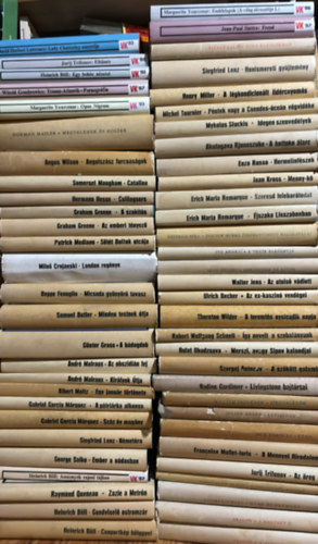 Heinrich Böll, Witold Gombrowicz, Marguarite Yourcenar, Jean-Paul Sartre, David Herbert Lawrence, Norman Mailer, Angus Wilson, William Somerset Maugham, Hermann Hesse, Graham Greene, Jurij Trifonov - 58 db a Világkönyvtár sorozatból