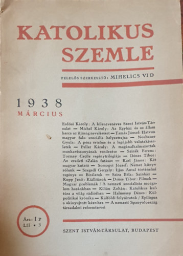 Mihelics Vid /szerk./ - Katolikus szemle 1938 március