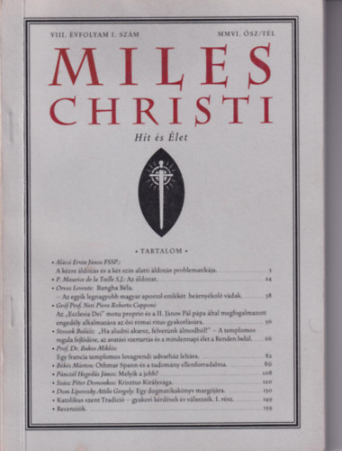 Miles Christi - VIII.. vfolyam I. szm -  2006. sz/tl