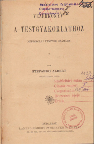 Stepanko Albert - Vezrknyv a testgyakorlathoz- Npiskolai tantk szmra