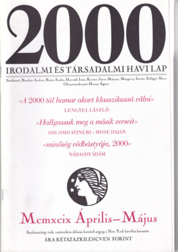 Bojt�r Endre - 2000 Irodalmi �s T�rsadalmi Havi Lap - 1999. �prilis-M�jus