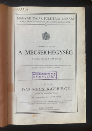 Vad�sz Elem�r - A Mecsek hegys�g