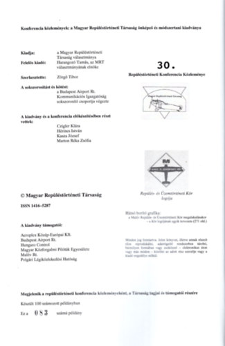 Zrg Tibor  (szerk.) - A replstrtneti konferencia kzlemnyei 2005 (szmozott: 83/100 sz. pldny)