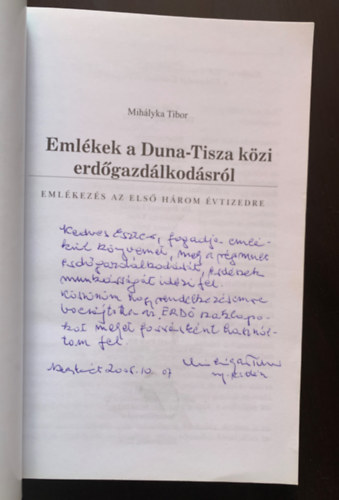 Mih�lyka Tibor - Eml�kek a Duna-Tisza k�zi erd�gazdas�gr�l