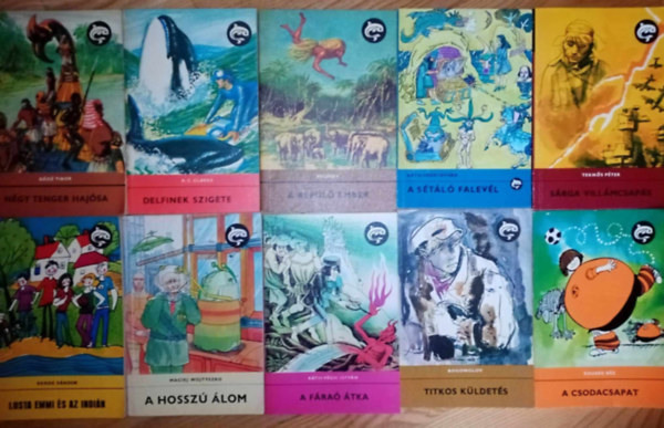 Dn Tibor, A. C. Clarke, Beljajev, Rth-Vgh Istvn, Tekns Pter, Kende Sndor, Maciej Wojtyszko, Bogomolov, Eduard Bz - (10 db) Delfin ifjsgi knyvcsomag:Ngy tenger hajsa / Delfinek szigete / A repl ember / A stl falevl / Srga villmcsaps / Lusta Emmi s az indin / A hossz lom / A fra tka / Titkos kldets / A csodacsapat