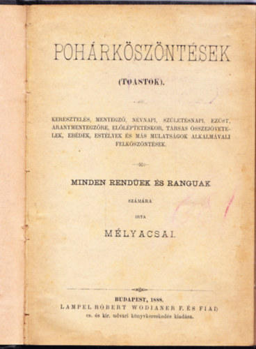 M�lyacsai - Poh�rk�sz�nt�sek