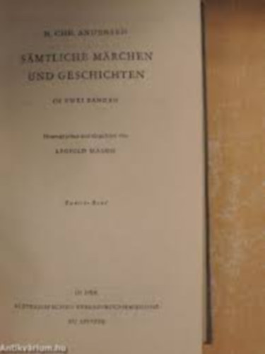 Hans Christian Andresen - Samtliche Marchen und Geschichten II.