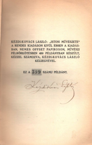 Kézdi-Kovács László - Isteni művészet
