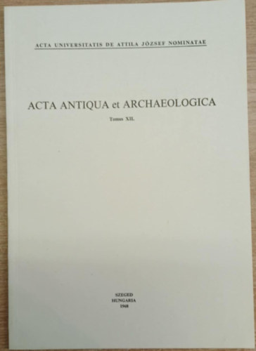 Gy. Gazdapusztai, P. Lipt�k, J. Matolcsi A. Gazdapusztai - Das Bronzezeitliche Gr�berfeld von Battonya (Acta Antiqua et Archaeologica Tomus XII.)