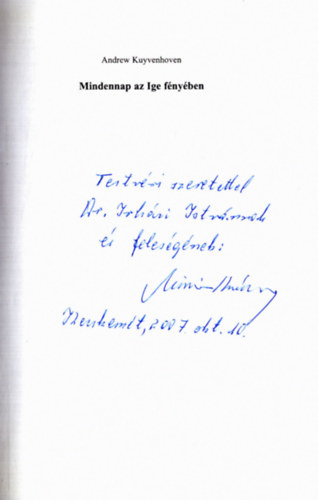 Andrew Kuyvenhoven - Mindennap az ige f�ny�ben (dedik�lt)