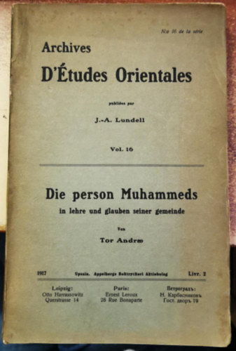Archives d'�tudes orientales - Die person Muhammeds