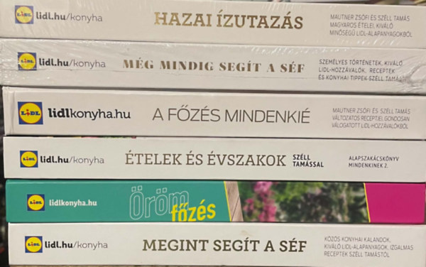 6 db Lidl szakácskönyv - Hazai ízutazás / Még mindig segít a séf / A főzés mindenkié / Ételek és évszakok / Örömfőzés / Megint segít a séf