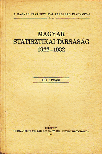 Magyar Statisztikai Trsasg 1922-1932