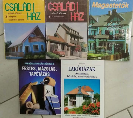 Kurt Jeni K�sz� J�zsef - 5 db-os K�NYVMENT� AJ�NLAT, bark�cs: Fest�s, m�zol�s, tap�t�z�s+ Magastet�k+ Lak�h�zak - �talak�t�s, b�v�t�s, emeletr��p�t�s+ Csal�di h�z 1.+ Csal�di h�z 3.