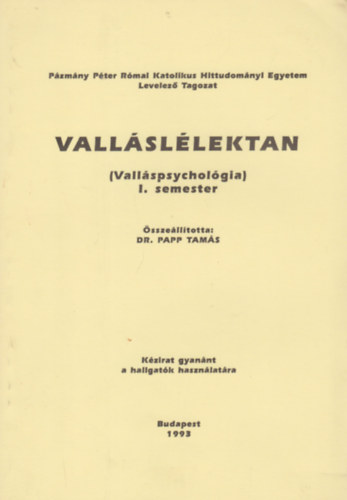 dr. Papp Tam�s - Vall�sl�lektan - (vall�spsychol�gia)