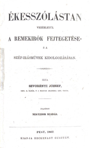 Szvorényi József - Ékesszólástan