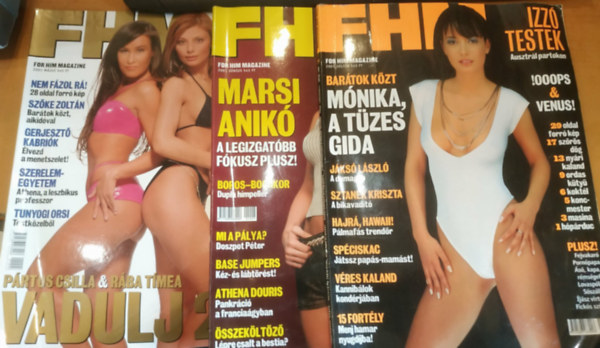 3 db F�rfi magazin, magyar nyelv� (N�v �s lapsz�m a term�klapon, saj�t fot�val) Pl. FHM, CKM stb.
