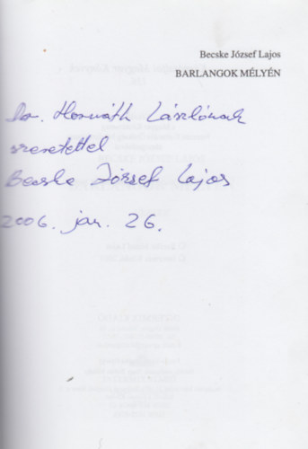 Becske József Lajos - Barlangok mélyén - versek