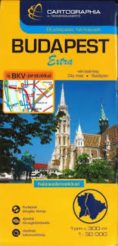 Budapest extra, várostérkép áthajtási térképpel