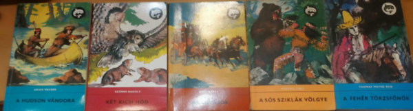Bret Harte, Grey Owl (Sz�rke Bagoly), Hossz� Toll, Thomas Mayne Reid, Louis Vaczek - 5 db Delfin reg�nyek: A feh�r t�rzsf�n�k + A Hudson v�ndora + A s�s szikl�k v�lgye + Arany�s�k + K�t kicsi h�d